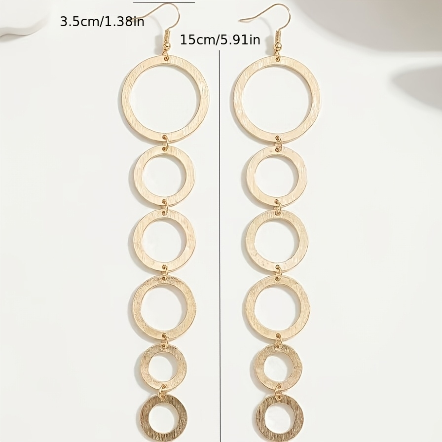Women's Geometric Multi-Layer Hoop Tassel Drop Earrings